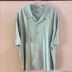 Tommy Bahama original fit SILK mint camp shirt Button Down short sleeve XXL